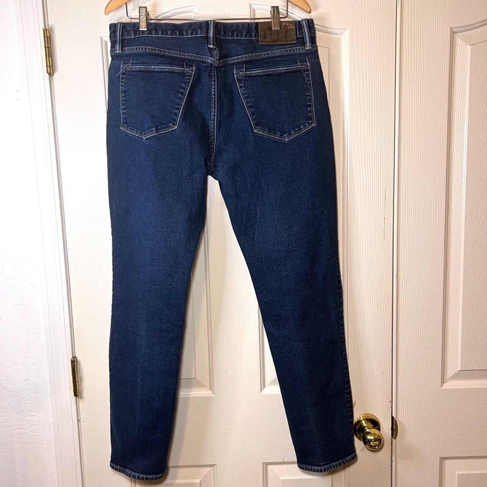 Todd Snyder Slim Fit Jeans Mens 36x32 Dark Wash Indigo Blue Button Fly Denim - Picture 4 of 10